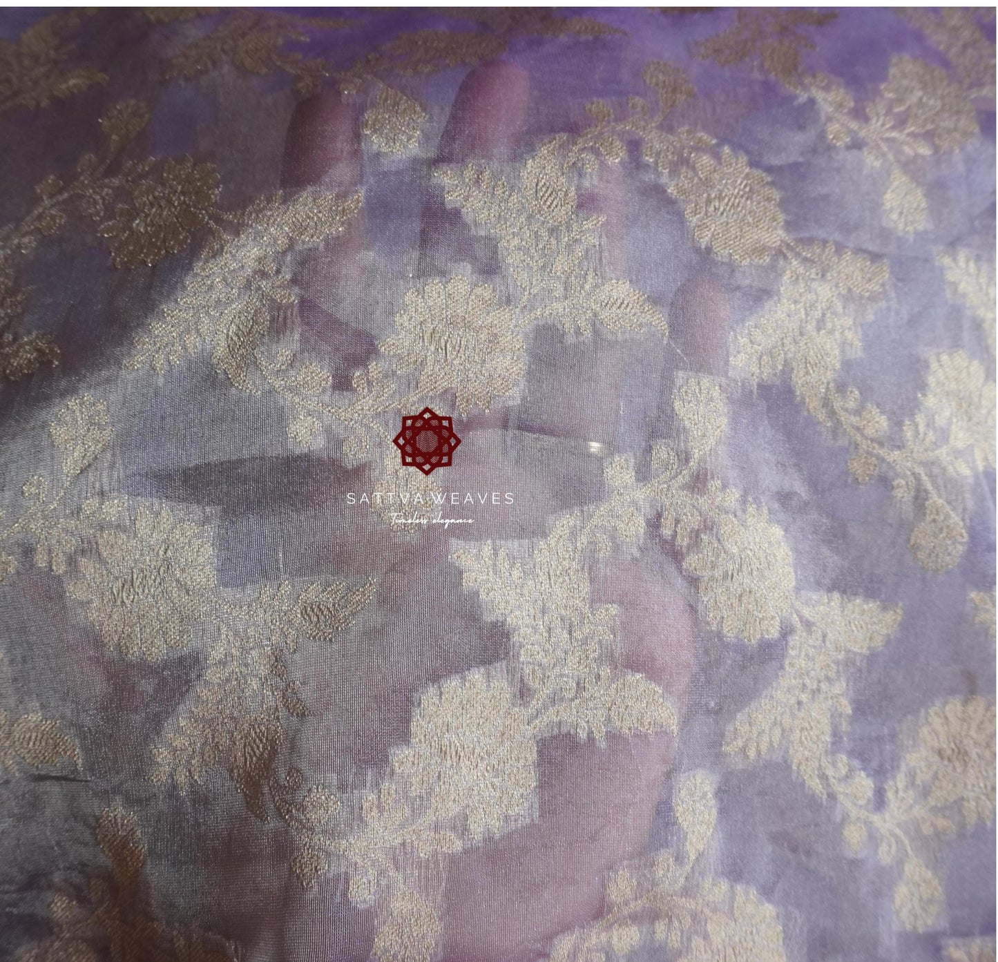 Dreamy Pure Silk Kora Organza Tissue Banarasi Jaal Lavender Light Purple saree | Wedding Pastel Bridal | Handloom | Sattva Weaves | USA