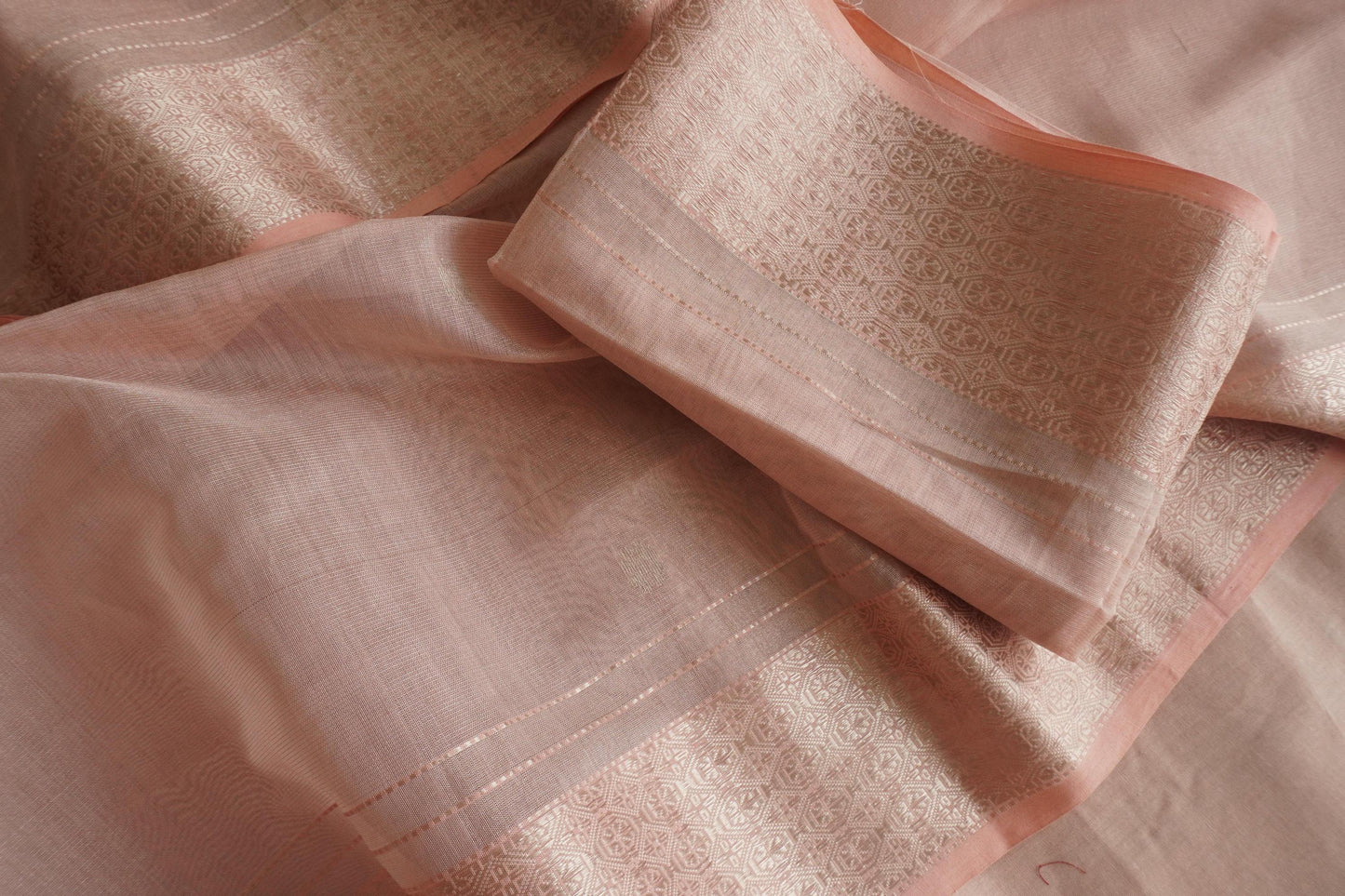 Contemporary Silk Tissue Saree | Meena Butta | Dusty Pink | Chanderi | Chic Trendy | Handloom | Partywear | Sattva Weaves Sari | USA