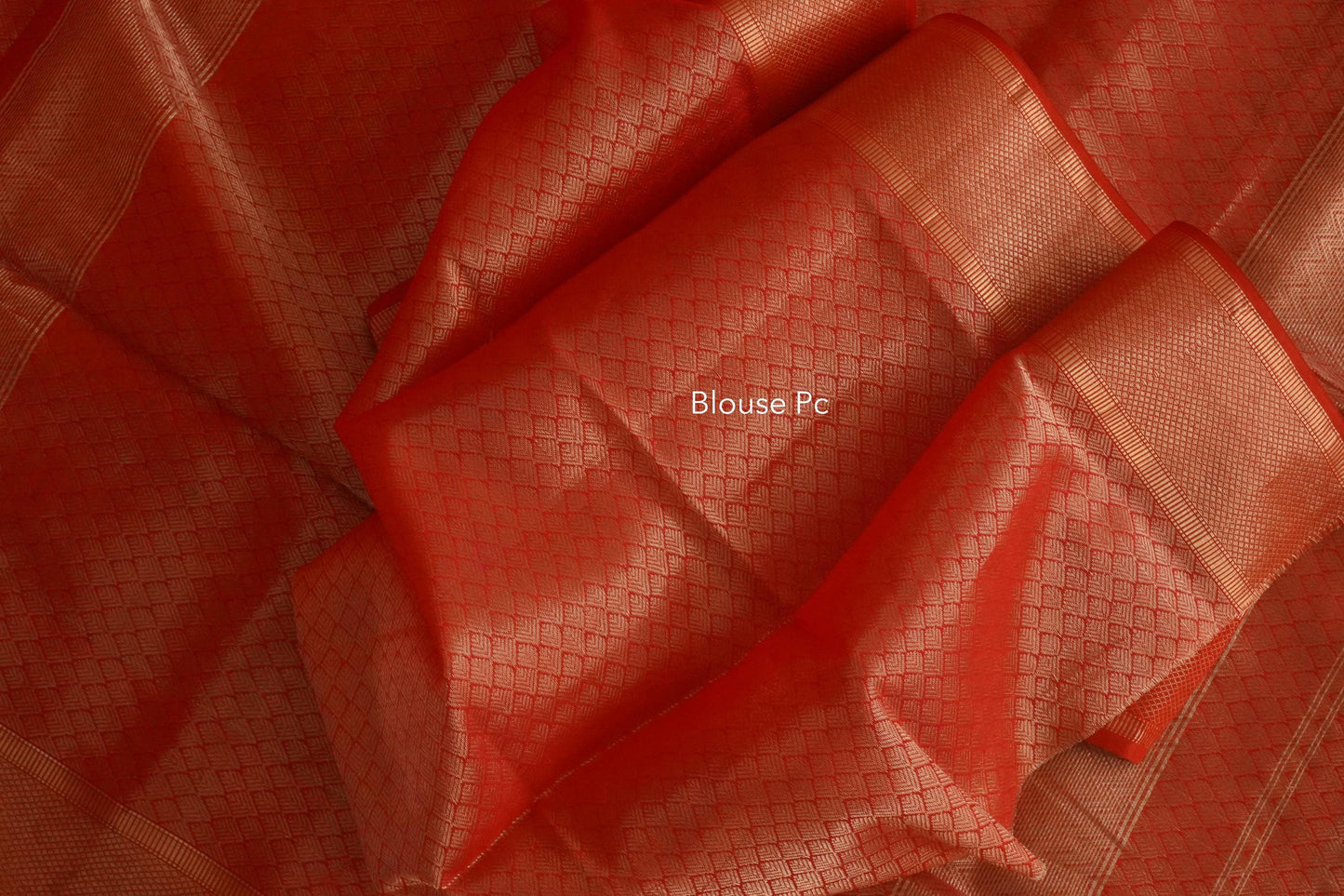 Pure Silk Tissue Maheshwari Jaal | Leaf Brocade | Saree | Brocade Blouse | Red Contemporary Sari | Bridal Handloom Sattva Weaves Sari | USA